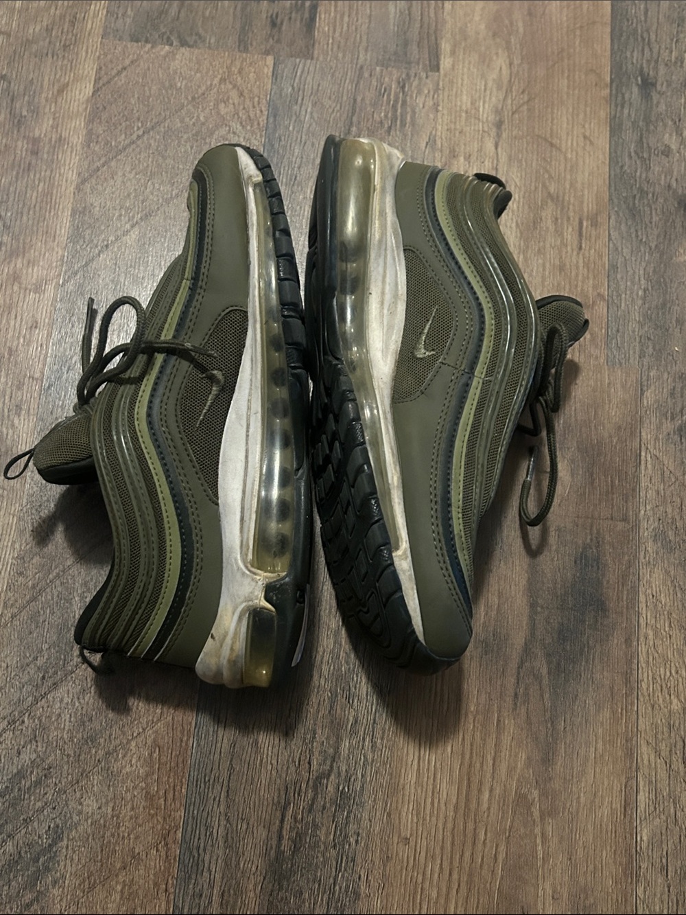 Nike Women's Air Max 97 Olive Green and Black Low-Top Sneakers - Picture 3 of 7